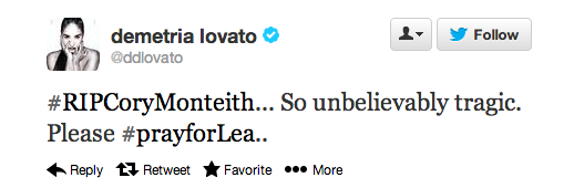 Demi Lovato's Reaction to Cory Monteith's Death